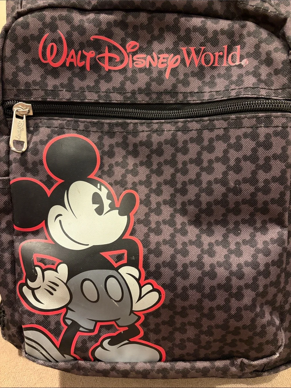 Disney Black & Dark Gray Mickey Mouse Backpack with Red Accents